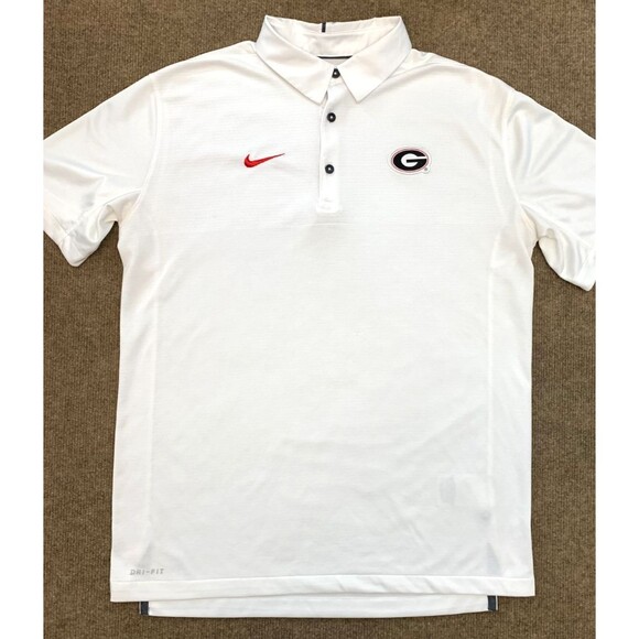 Nike Georgia Bulldogs Shirt Mens M Dri-Fit Performance UGA Short Sleeve Polo - Picture 1 of 7